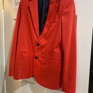 Men’s lightweight blazer, color is a orange red